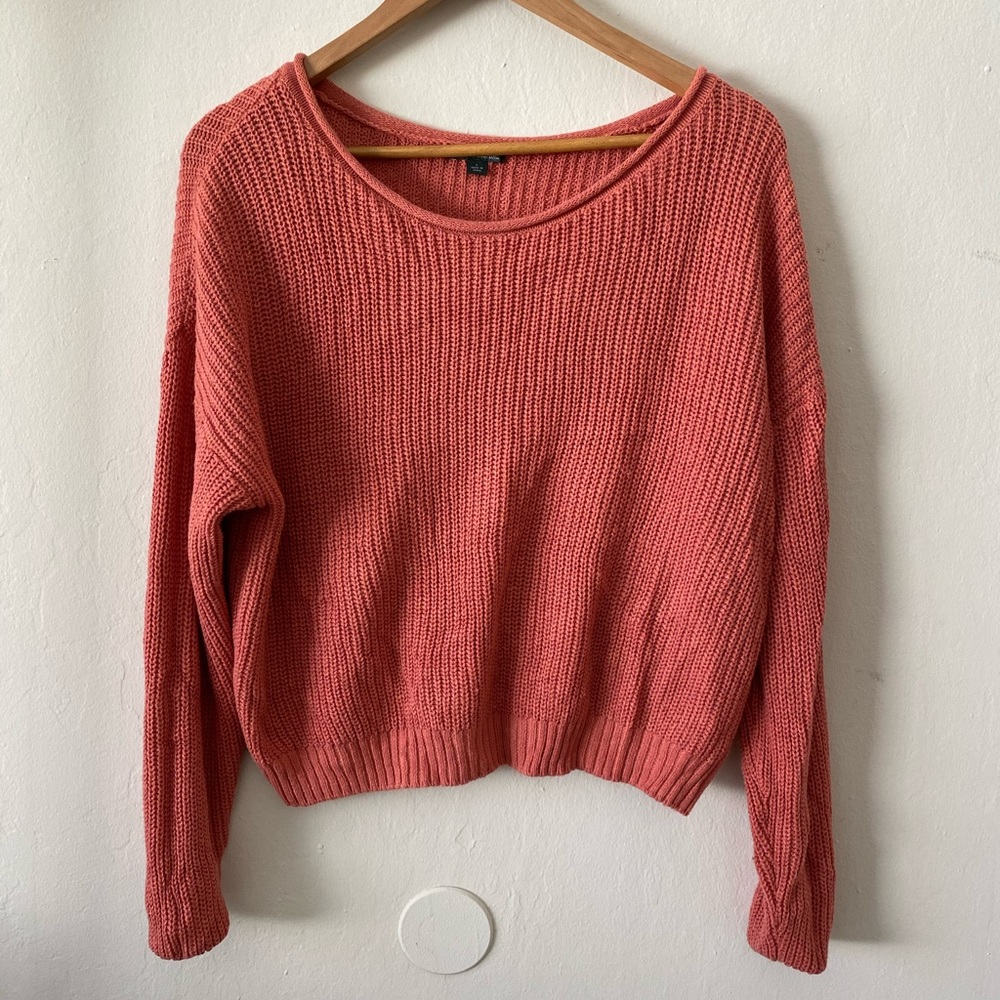 Coral pink knitted sweatshirt 🧡